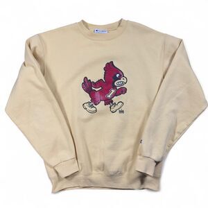 Champion Crewneck Men’s M Yellow Cotton Cardinal Graphic Retro Vintage